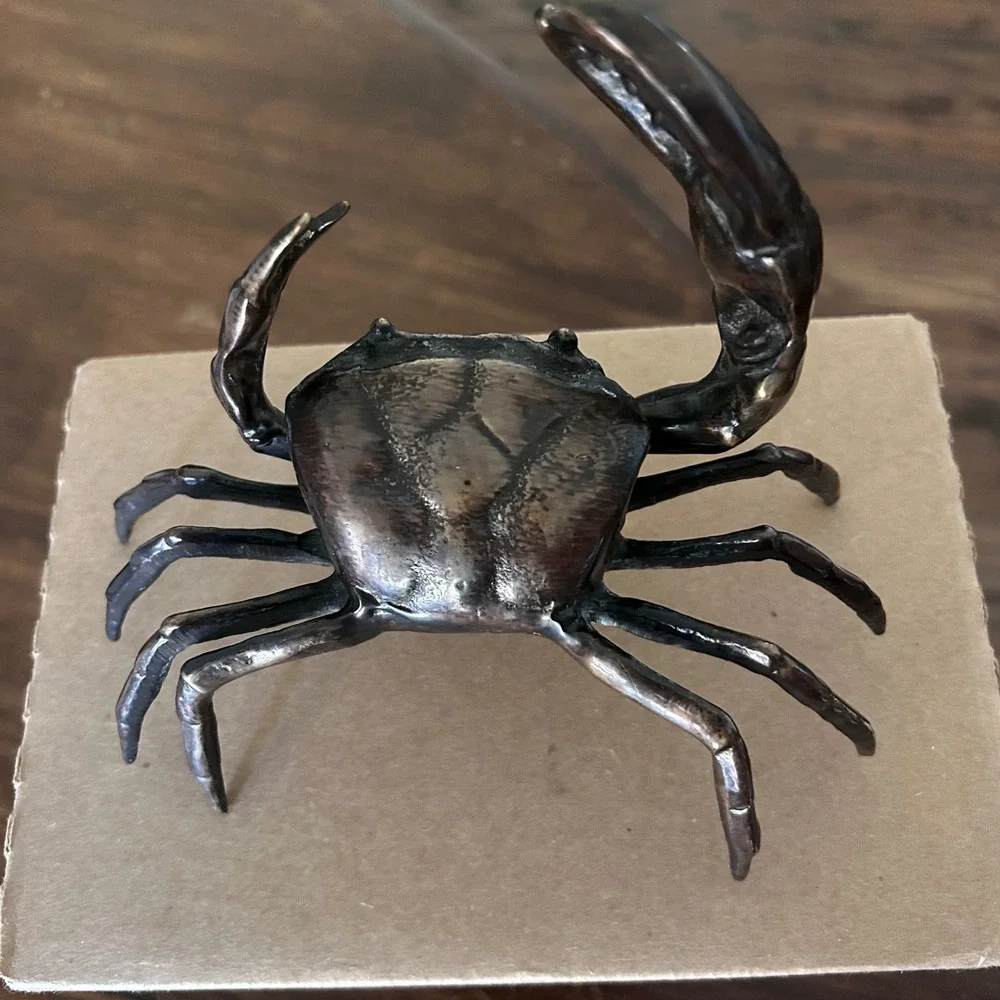 Vintage Bronze Crab Sculpture‎ Paperweight Figurine